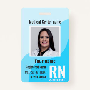 Medical Employee Photo Bar-Code Logo Name ID Badge
