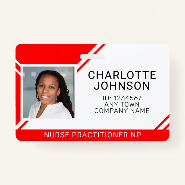 Medical Employee Photo Name ID Badge (Front)