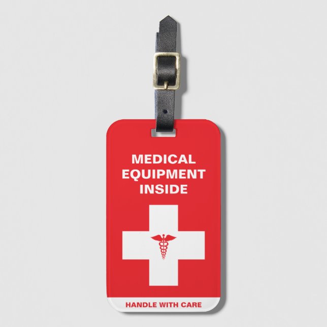 Medical Equipment Handle with care Luggage Tag (Front Vertical)