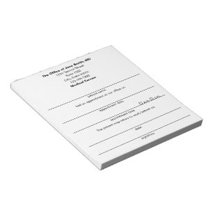 Medical Excuse Doctor's Note for Patient White