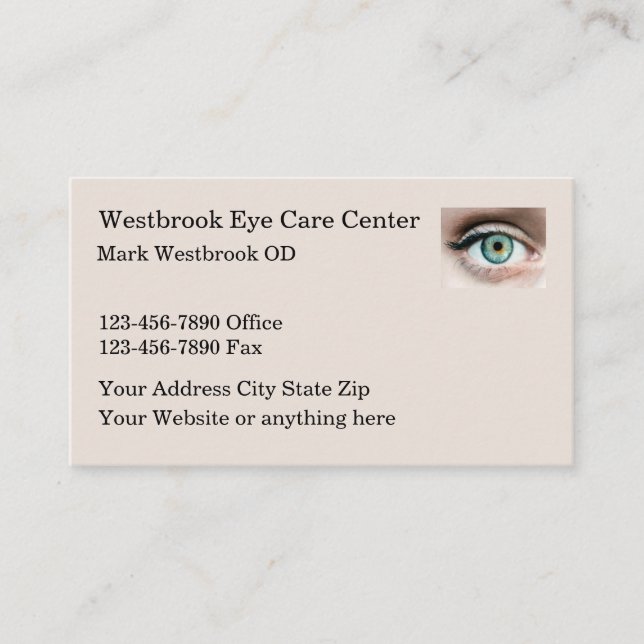 Medical Eye Doctor Ophthalmologist Eye Care Business Card (Front)