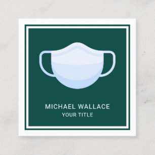 Medical Face Mask Square Business Card
