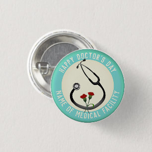 Medical Facility Doctor's Day Stethoscope  3 Cm Round Badge