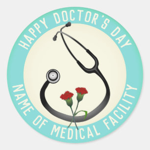 Medical Facility Doctor's Day Stethoscope  Classic Round Sticker