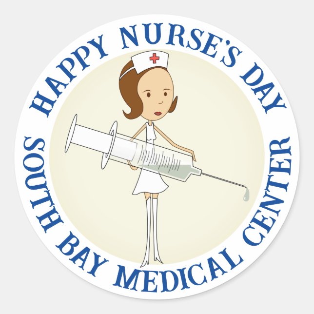 Medical Facility Nurse's Day  Classic Round Sticker (Front)