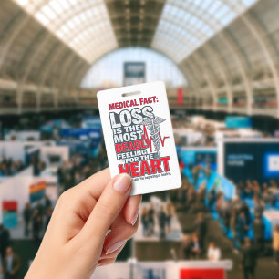 Medical Fact Quote - Loss and Healing Heart Illust ID Badge