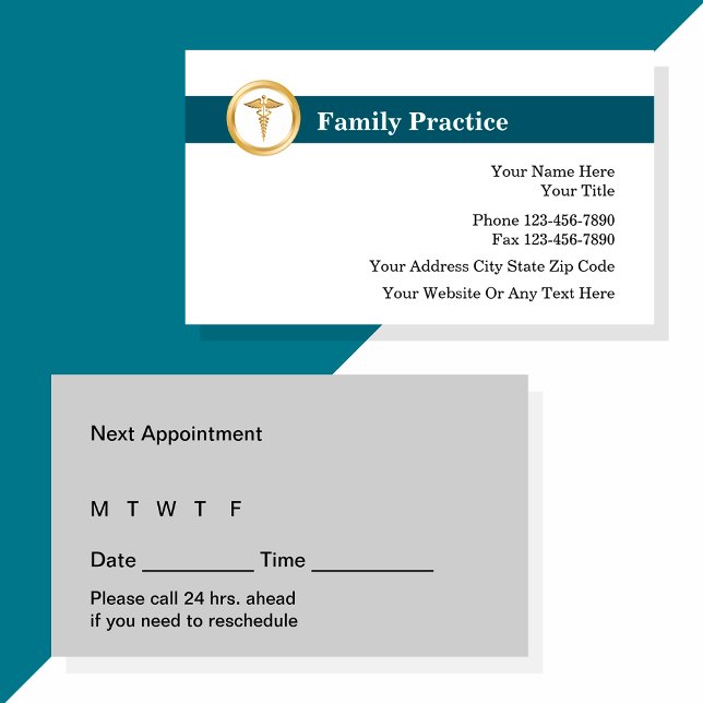 Medical Family Practice Appointment Card (Creator Uploaded)