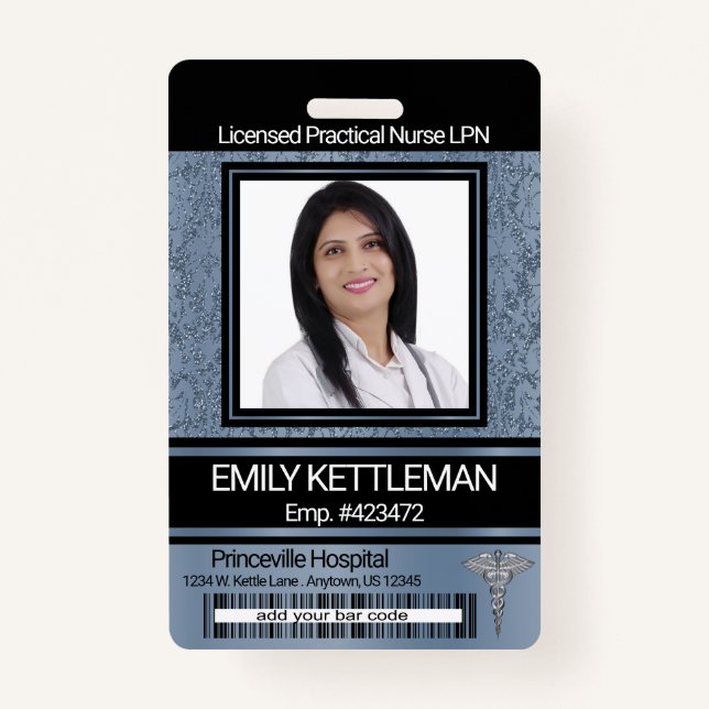 Medical Field Photo Badge - Blue ID Badge (Front)