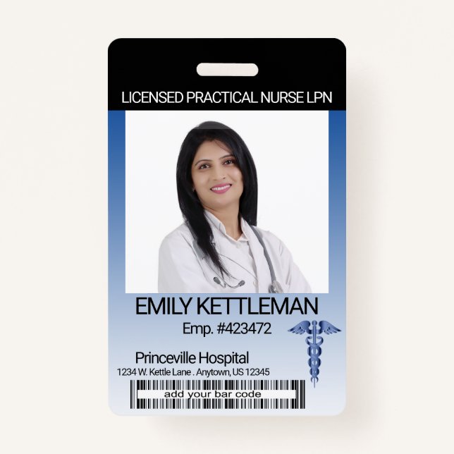 Medical Field Photo Badge - Dark Blue ID Badge (Front)