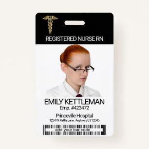 Medical Field Photo Badge - Gold Logo ID Badge