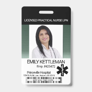 Medical Field Photo Badge - Green ID Badge
