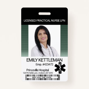 Medical Field Photo Badge - Green ID Badge