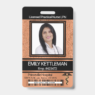 Medical Field Photo Badge - Orange ID Badge