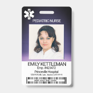 Medical Field Photo Badge - Paediatrics Nurse ID Badge