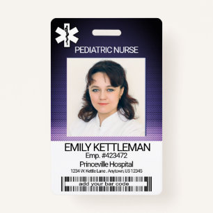 Medical Field Photo Badge - Paediatrics Nurse ID Badge
