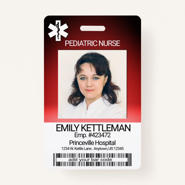 Medical Field Photo Badge - Paediatrics Nurse - Re ID Badge (Front)