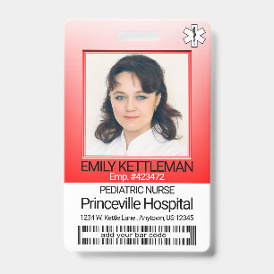 Medical Field Photo - Nurse - Red ID Badge