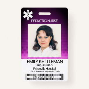 Medical Field Photo  - Paediatrics Nurse - Purple ID Badge