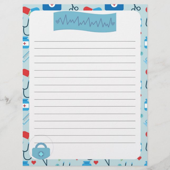 Medical Field Stationery Paper-Letterhead Style Custom Letterhead (Front)