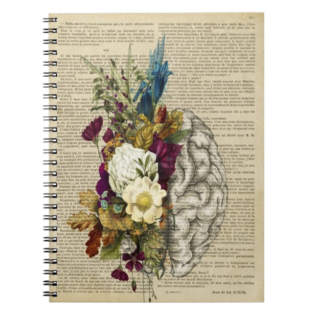 medical floral brain anatomy notebook (Front)