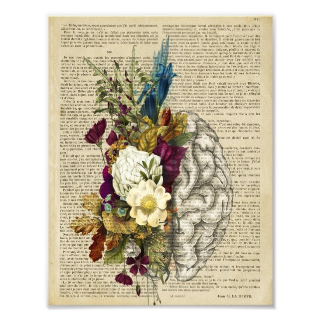 medical floral brain anatomy poster (Front)