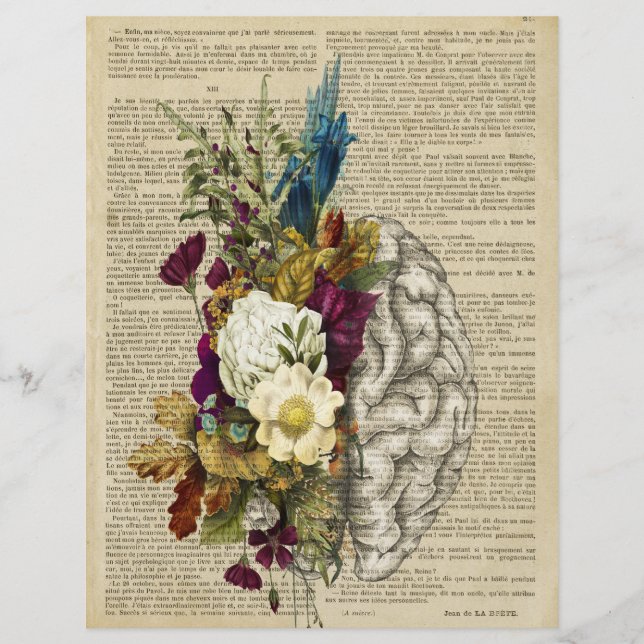 medical floral brain anatomy poster custom letterhead (Front)