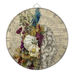 medical floral brain anatomy poster dartboard