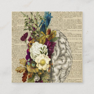 medical floral brain anatomy poster discount card