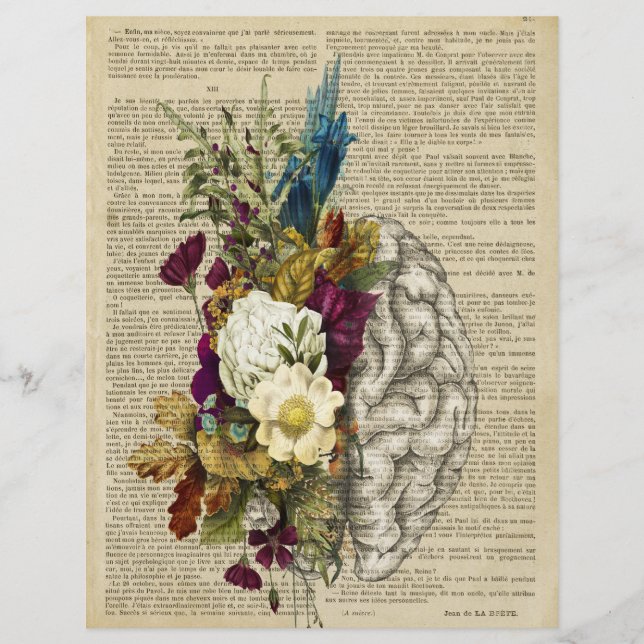 medical floral brain anatomy poster flyer (Front)