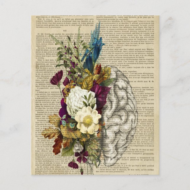 medical floral brain anatomy poster flyer (Front)