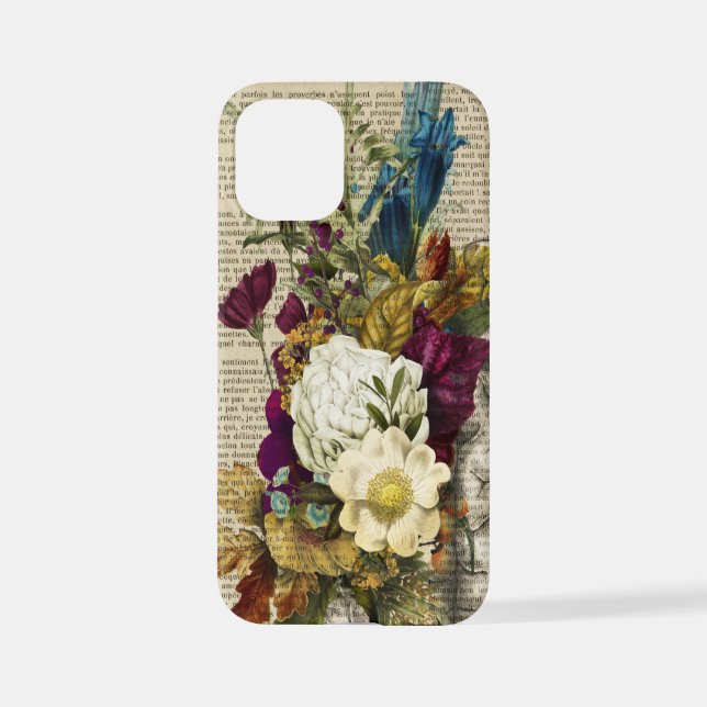 medical floral brain anatomy poster iPhone case (Back)