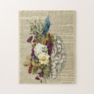 medical floral brain anatomy poster jigsaw puzzle