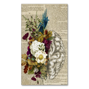 medical floral brain anatomy poster 	Magnetic business card