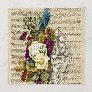 medical floral brain anatomy poster menu