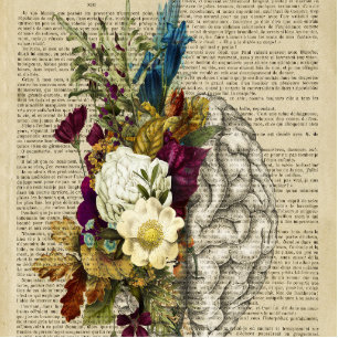 medical floral brain anatomy poster standing photo sculpture