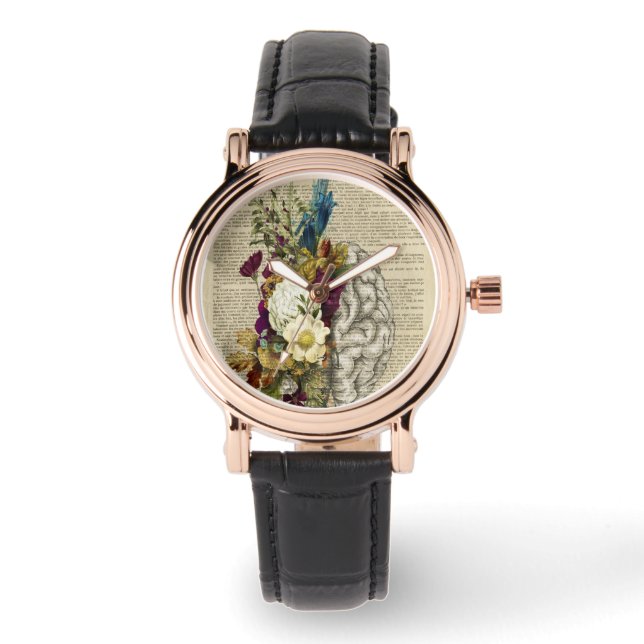 medical floral brain anatomy poster watch (Front)