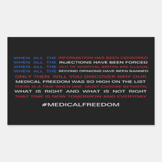 Medical freedom rectangular sticker