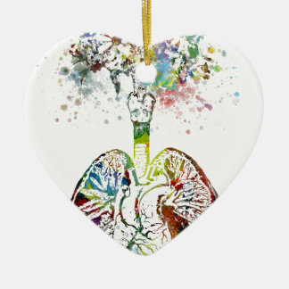 Medical Gifts Heart and Lungs Motif Ceramic Tree Decoration