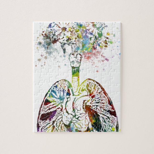 Medical Gifts Heart and Lungs Motif Jigsaw Puzzle (Vertical)