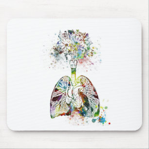 Medical Gifts Heart and Lungs Motif Mouse Mat