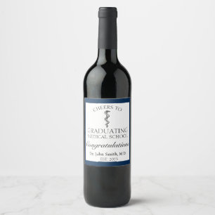 Medical Graduate- Blue Wine Label