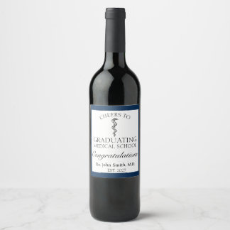 Medical Graduate- Blue Wine Label