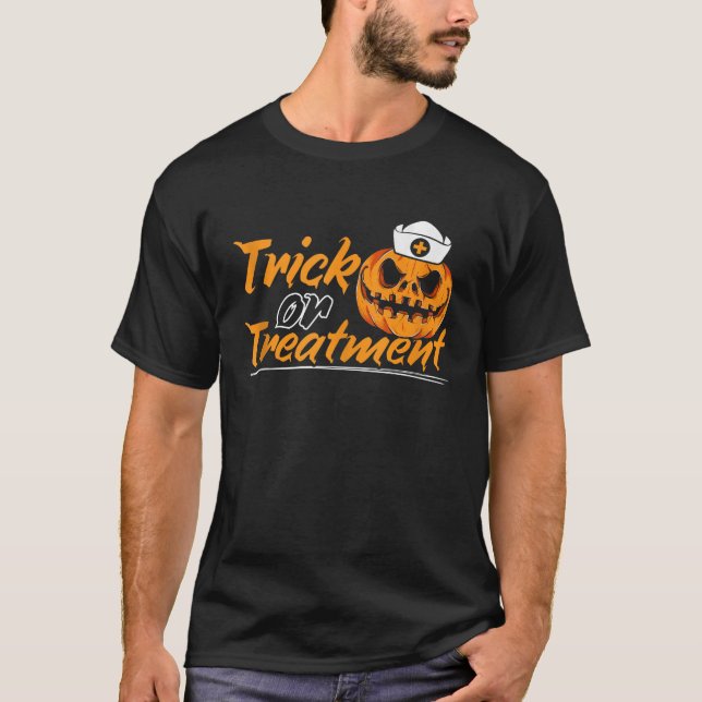 Medical Halloween Trick Or Treat Healthcare Doctor T-Shirt (Front)