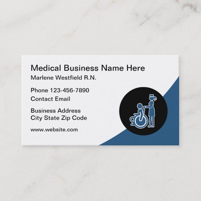 Medical Health Nursing Handicap Theme Business Card (Front)