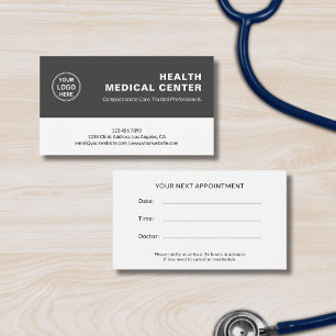 Medical Healthcare Clinic Doctor Gray Appointment Card