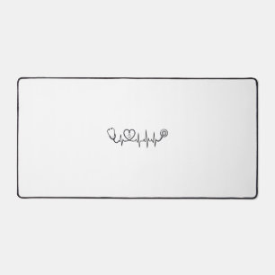 Medical Heartbeat Stethoscope Vector Shirt Design_ Desk Mat