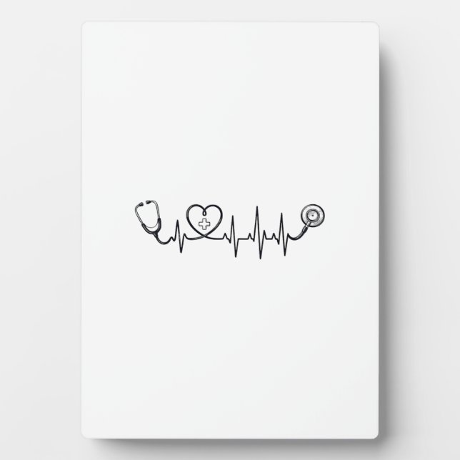 Medical Heartbeat Stethoscope Vector Shirt Design_ Plaque (Front)