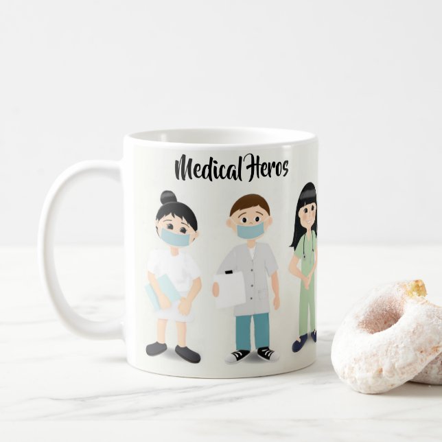 Medical Heros Mug with Nurses and Doctors (With Donut)