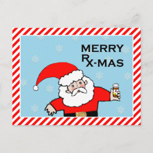 Medical holiday greeting postcard