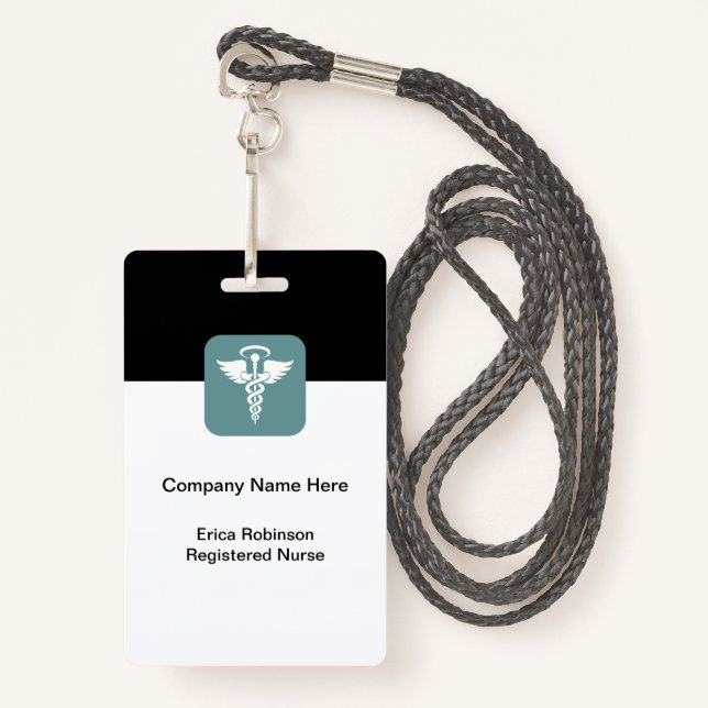 Medical Home Health Field Staff Name Badges ID Badge (Front with Lanyard)